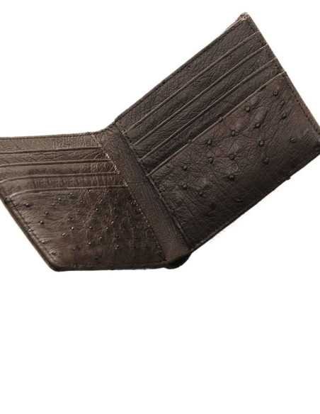 Cartera Cuadrada Lujo para Hombre en Cuero de Avestruz