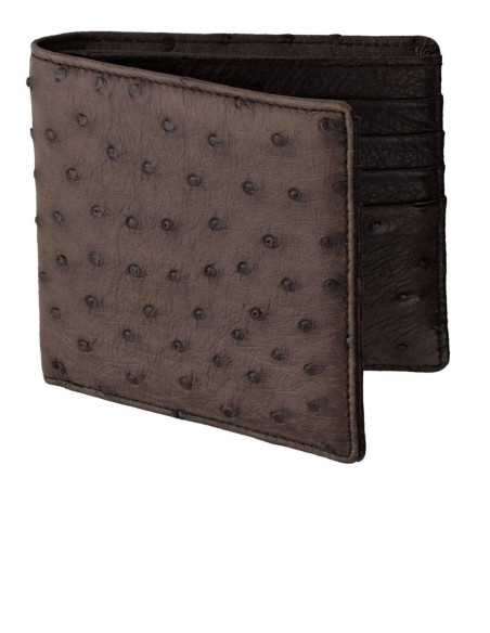 Cartera Cuadrada Lujo para Hombre en Cuero de Avestruz