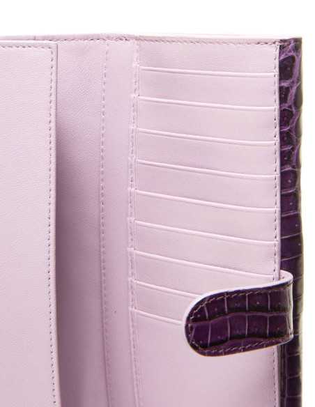 Portafoglio Continentale Lusso in Coccodrillo da Donna – Elegante e Capiente