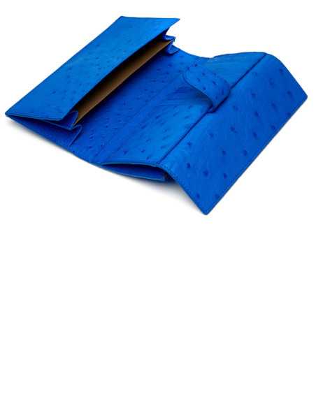 Portefeuille Continental pour Femme en Cuir d'Autruche – Élégant et Spacieux