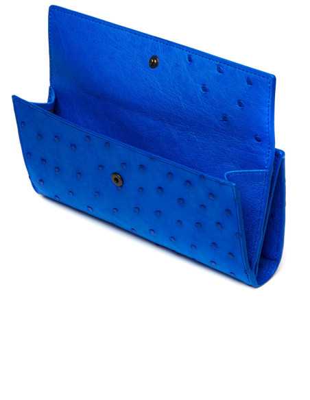 Portefeuille Continental pour Femme en Cuir d'Autruche – Élégant et Spacieux