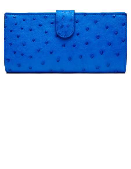 Portefeuille Continental pour Femme en Cuir d'Autruche – Élégant et Spacieux