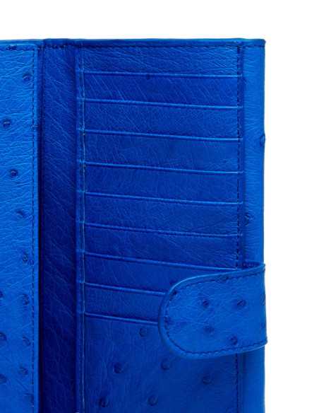 Cartera Continental de Mujer en Cuero de Avestruz – Sofisticada y Espaciosa