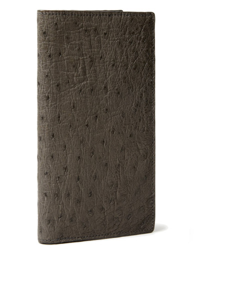 Portefeuille Long en Cuir d'Autruche pour Homme avec Porte-cartes