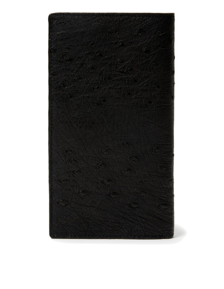 Portefeuille Long en Cuir d'Autruche pour Homme avec Porte-cartes