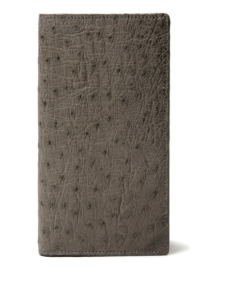 Portefeuille Long en Cuir d'Autruche pour Homme avec Porte-cartes