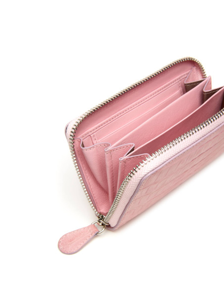 Cartera de Mujer Slim de Lujo con Cremallera en Piel Auténtica de Aligátor