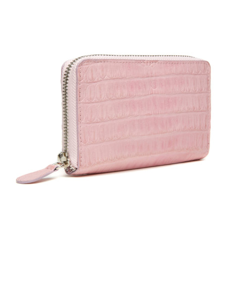 Cartera de Mujer Slim de Lujo con Cremallera en Piel Auténtica de Aligátor