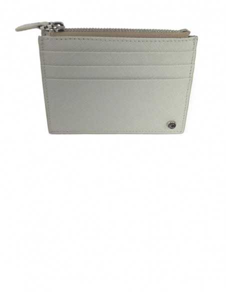 Women's Textured Calfskin Credit Card Holder with Zip