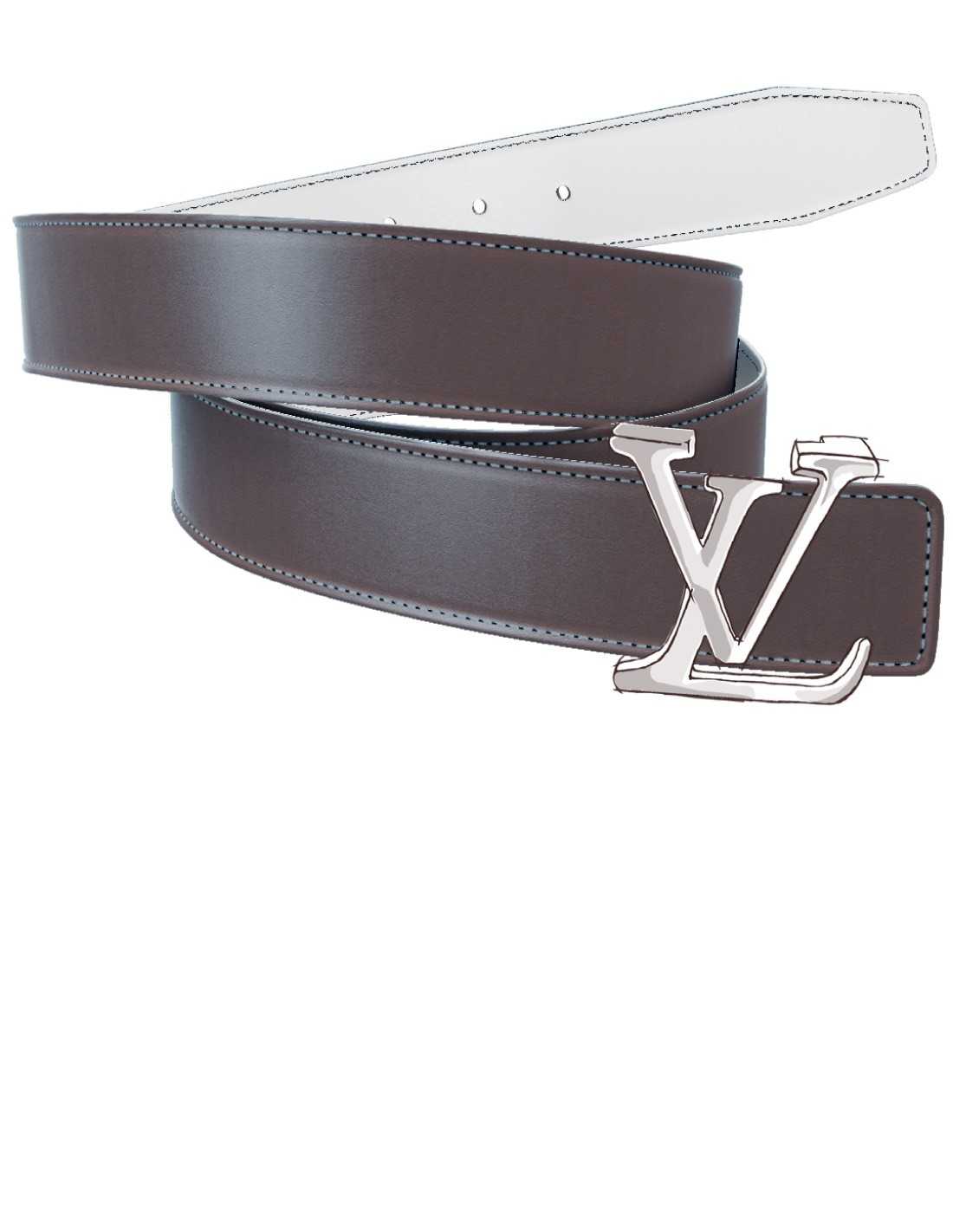 SMOOTH Calfskin Belt Strap for LOUIS VUITTON Signature Detachable