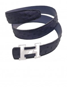 Ceinture de Rechange en Cuir d'Autruche pour Kit de Boucle HERMES H 2