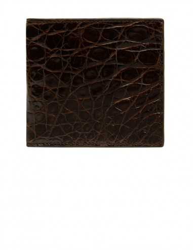 Alligator Bifold Square Wallet for Man, Calfskin or Alligator Lining