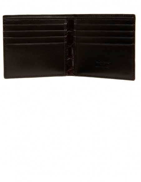Men's Alligator Bifold Square Wallet Interior Organization