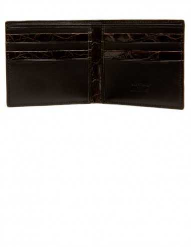 Square Alligator Men's Wallet with Interior Alligator Panels