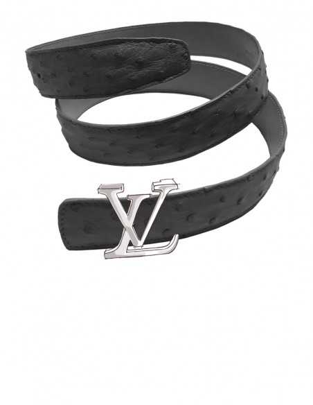 OSTRICH Belt Strap for LOUIS VUITTON Signature Buckle