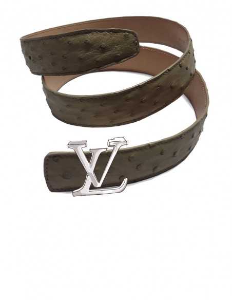 OSTRICH Belt Strap for LOUIS VUITTON Detachable Buckle