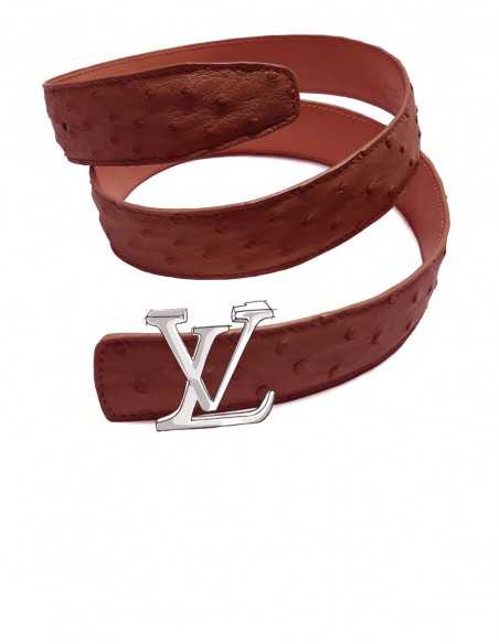 OSTRICH Belt Strap for LOUIS VUITTON Iconic Buckle