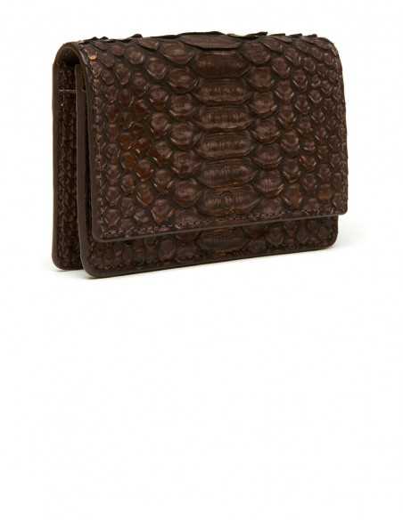 Women's Small Snake Skin Card Case with a bill and receipt compartment
