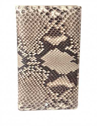 Diamond Python Travel Long Wallet with 9ccard Pockets and Passport Holder