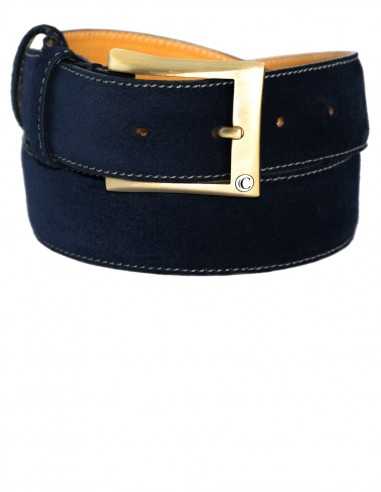 Mens Classy Centre Stitch Design Plain Classic Leather 40mm Wide Buckle Belts