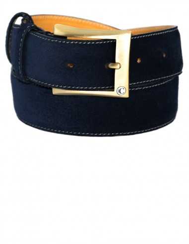 Casual Denim Blue Premium Suede Leather Men's Belt