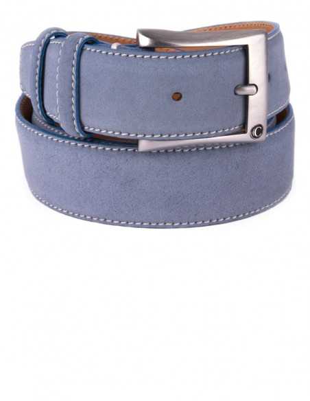 Casual Ice Blue Premium Suede Leather Men's Belt