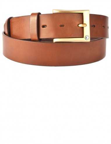 Casual Leather Brown Thick Raw Cut Buff Leather Men's Belt