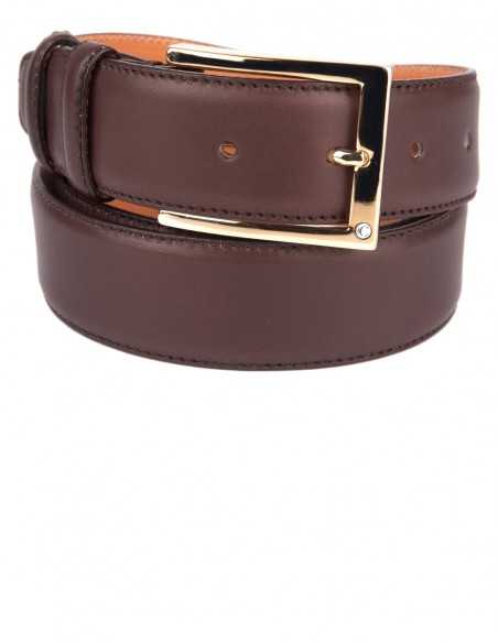 Classic Dark Tan Full Grain Calfskin Men's Belt