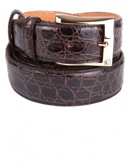 Cintura da Uomo in Coccodrillo Lucido: Altezza e Colori Personalizzabili