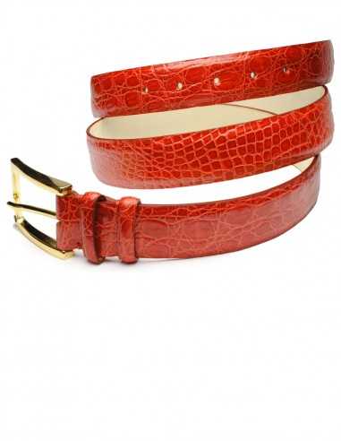 Cintura da Uomo in Coccodrillo Lucido: Altezza...