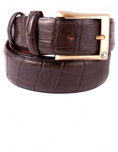Dark Tan Alligator Tail Men's Belt