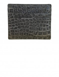 Schlankes Kreditkartenetui in mattem Krokodilleder