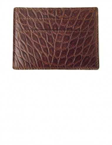 Matte Brown Alligator Card Case