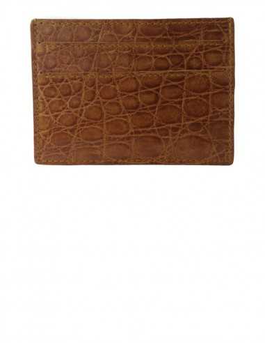 Matte Honey Alligator Card Case
