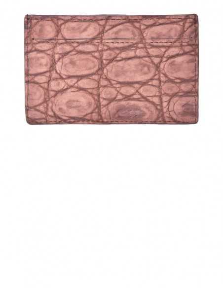 Nubuck Alligator Credit Card Wallet