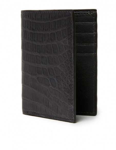 Matte Alligator Vertical Bifold Wallet