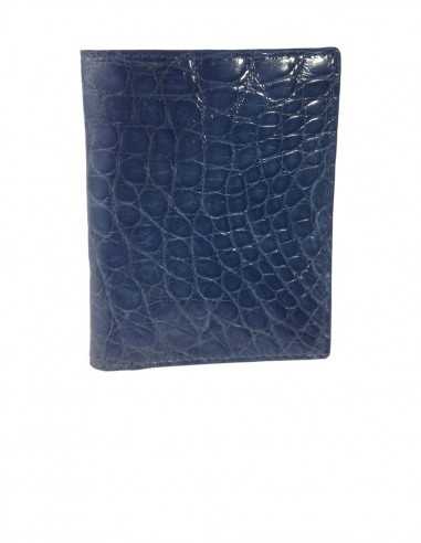 Blue Alligator Flank Compact Wallet