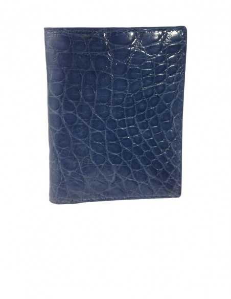 Blue Alligator Flank Compact Wallet