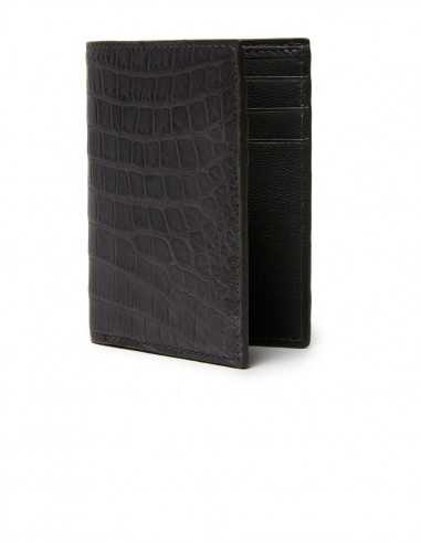 Matte Alligator Compact Vertical Wallet