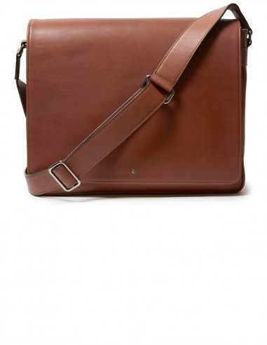City Style Messenger Bag made of Italian Smooth Box Calfskin with MacBook pocket