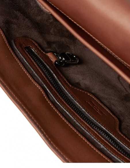 Smooth Box Calf Messenger Bag Interior Organization