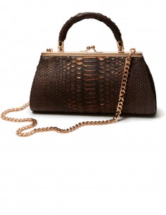 The Python Leather Clutch Bag, Crossbody Snakeskin Bag