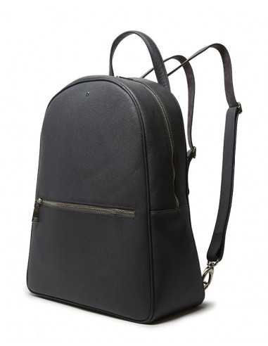 Zaino in pelle nero con tracolla