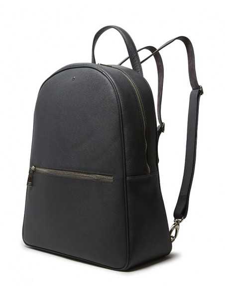 Zaino in pelle nero con tracolla