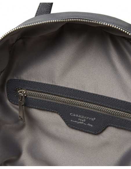 Zaino in pelle nero con fodera in raso