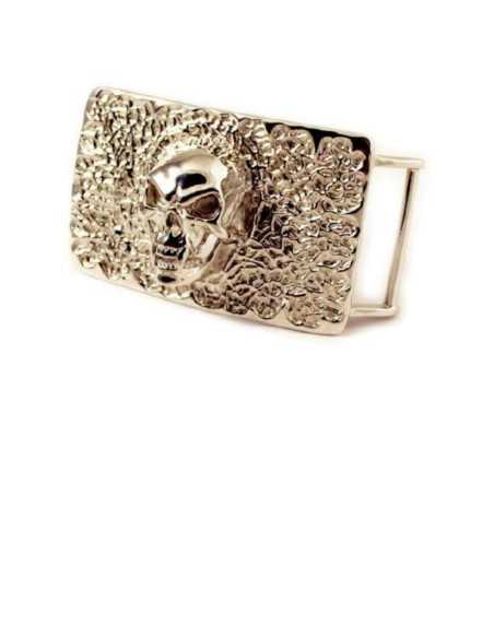 A03348/40 Edle Totenkopf-Schnalle 40MM aus 925 Sterling Silber | Einzigartiges Statement-Stück