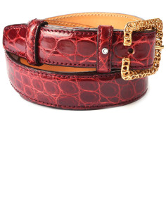 Eleganter Damengürtel aus glänzendem Krokodil