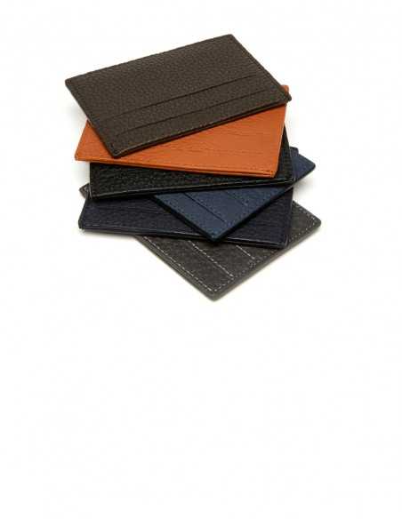 Bedruckte schlanke Kreditkarten- und Dokumententasche aus Leder mit 2, 4 oder 6 Taschen