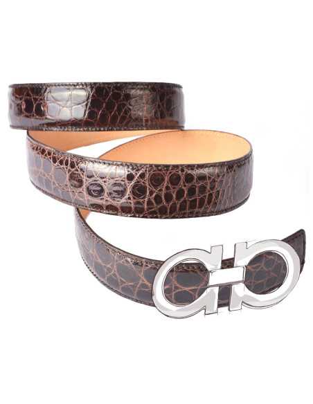 Cintura in COCCODRILLO per Fibbia Gancini SALVATORE FERRAGAMO