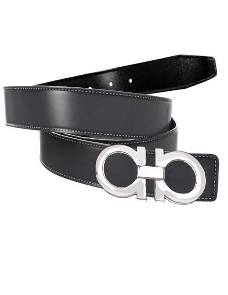 Cintura Double Face in VITELLO LISCIO per Fibbie Gancini SALVATORE FERRAGAMO